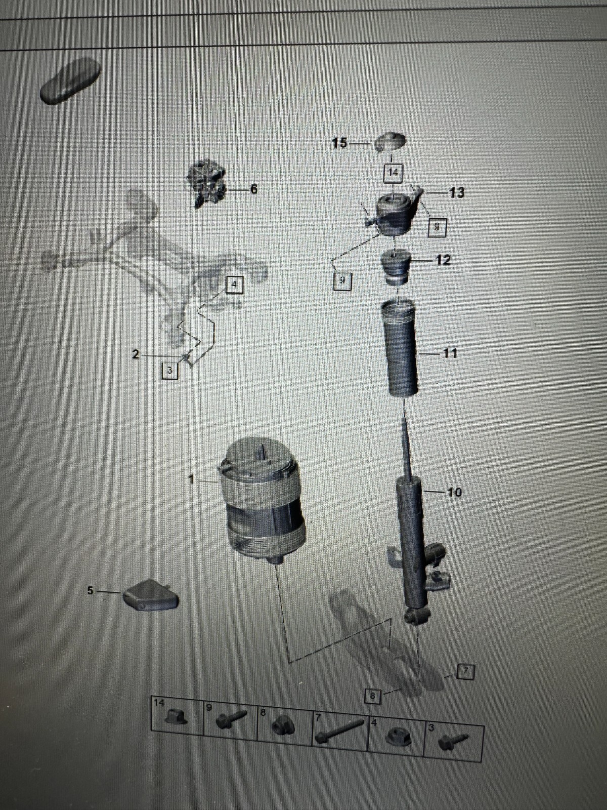 PORSCHE CAYENNE 9YA-2 STOSSDÄMPFER ELEKTRISCH HINTER RECHTS 9Y0513028F ORIG.NEU - Obrázek 8
