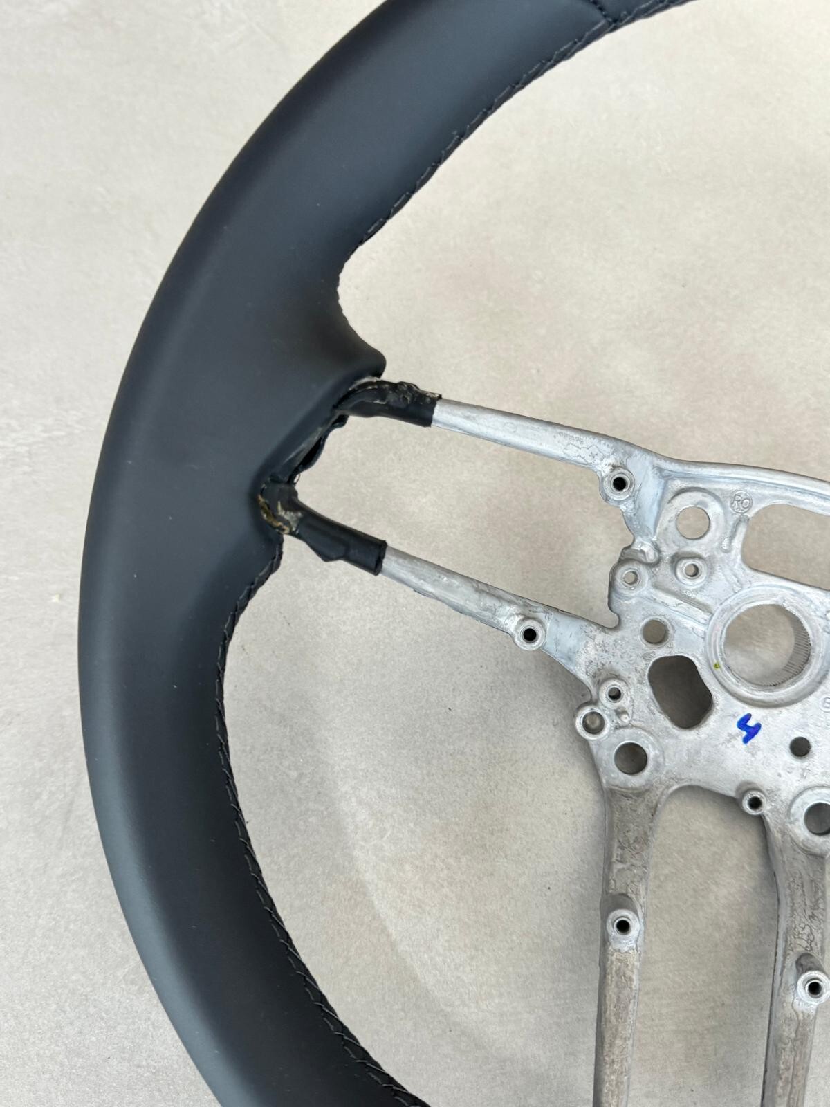 PORSCHE LEERES RAHMEN LENKRAD SPORT LEDER SCHWARZ STEERING WHEEL FRAME BLACK NEW - Obrázek 8