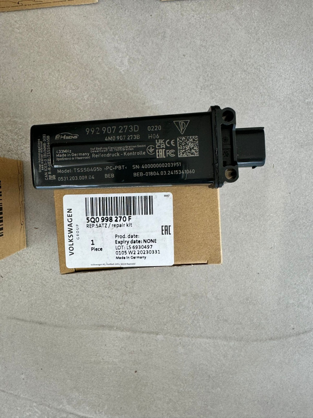 PORSCHE SATZ 4X REIFENDRUCKSENSOREN 5Q0907275F REIFENDRUCK STEUERGERÄ 992907273D - Obrázek 10