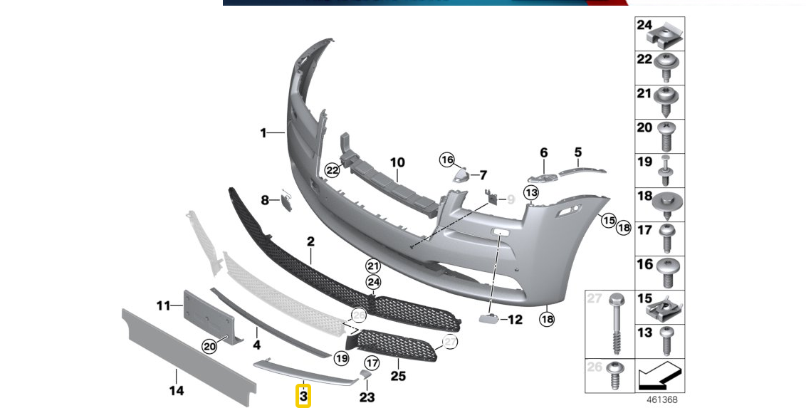 ROLLS ROYCE WRAITH RR5 RR DAWN RR6 BUMPER FINISHER 511173705511 51117370552 Orig - Obrázek 4
