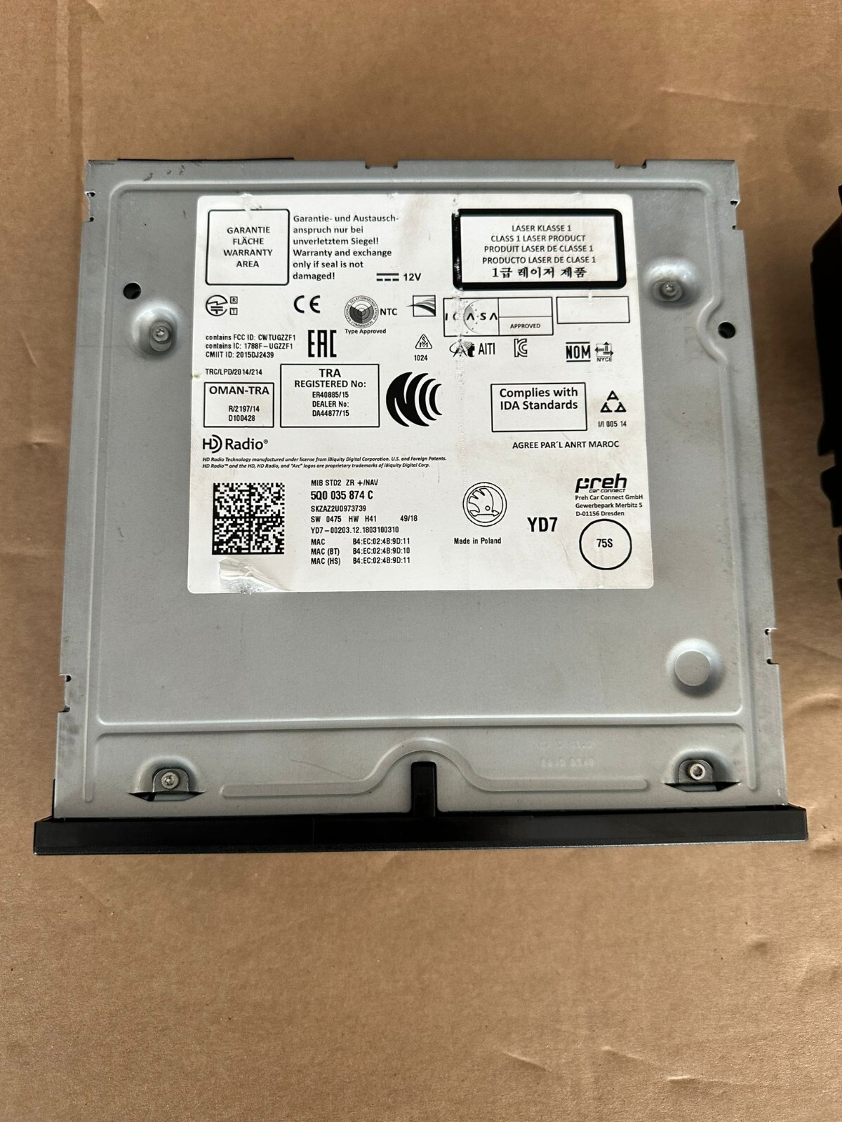 SKODA KODIAQ NAVIGATIONSSYSTEM STEUERGERÄT +TOUCH SCREEN 565919605B + 5Q0035874C - Obrázek 9