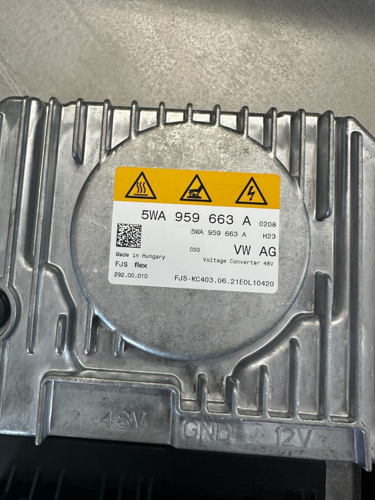 VW AUDI SKODA SPANNUNGSWANDLER STEUERGERÄT 12DC/48DC 5WA959663A Fast Neu DemTest - Obrázek 3