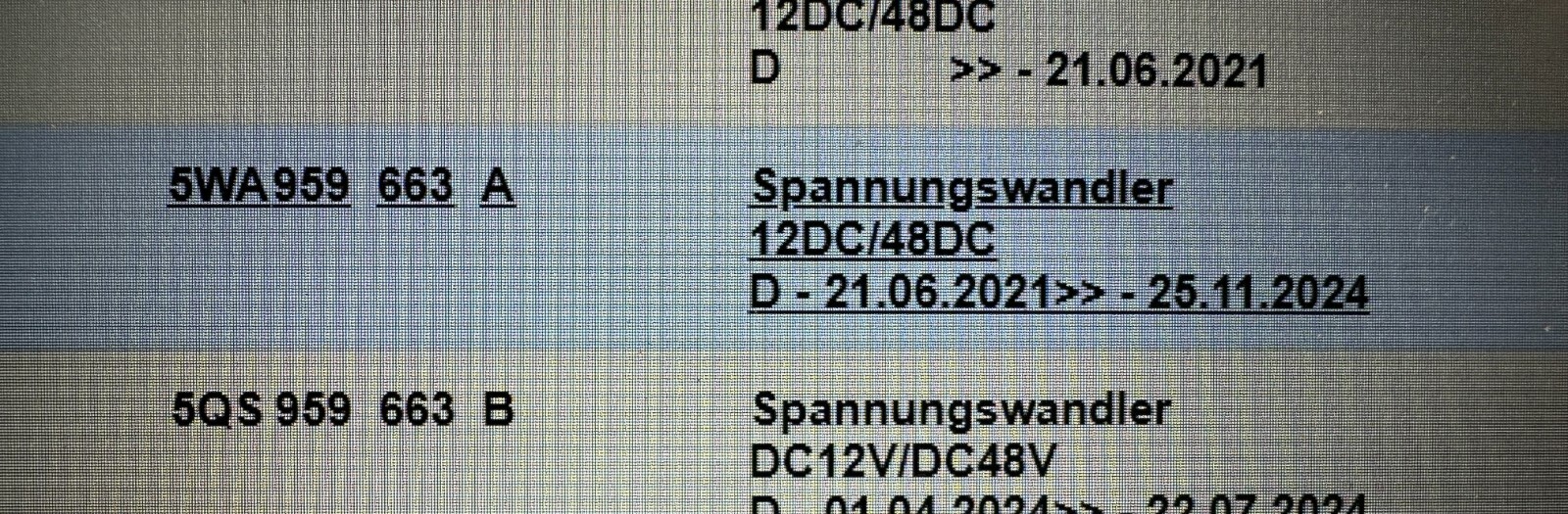 VW AUDI SKODA SPANNUNGSWANDLER STEUERGERÄT 12DC/48DC 5WA959663A Fast Neu DemTest - Obrázek 7