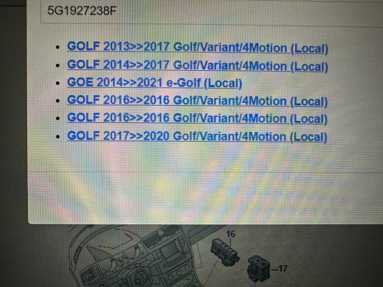 VW GOLF 7 DRUCKTASTEN SCHALTER PDC PLA 5G1927238F Fast Neu d v Test Wagen ORIG. - Obrázek 7