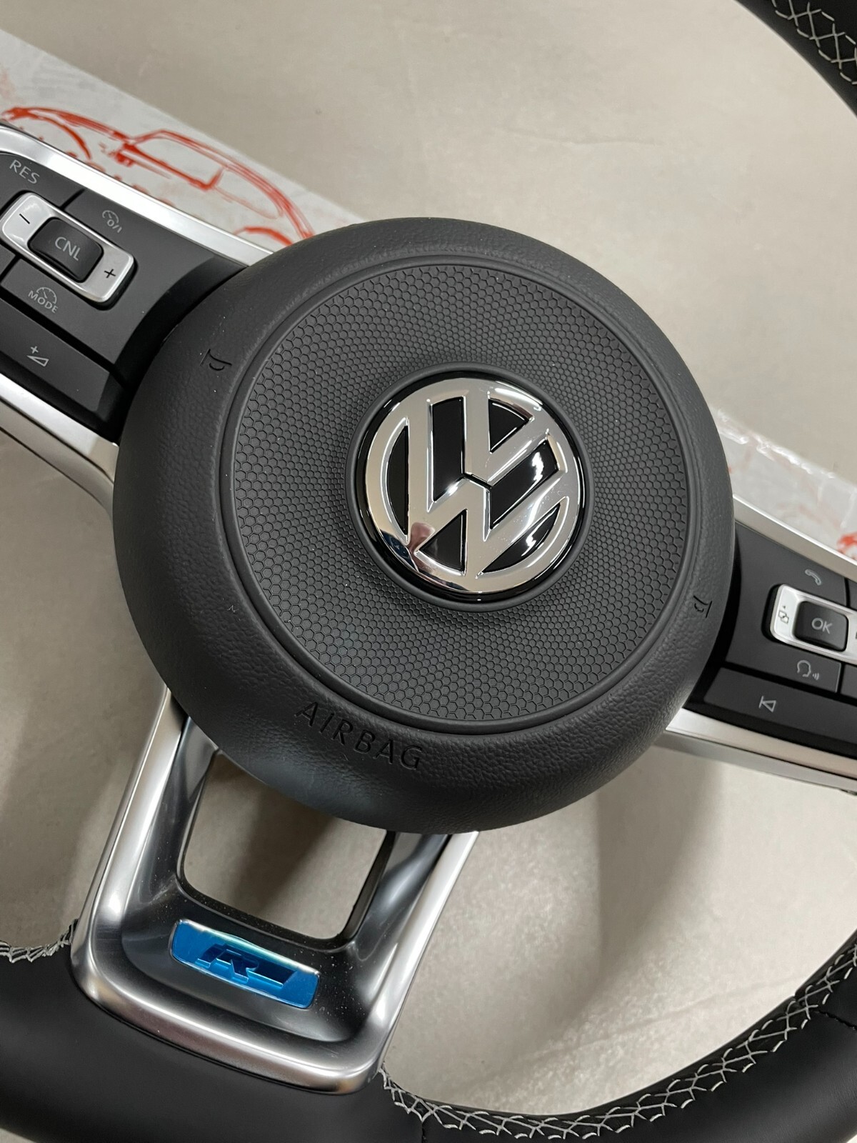 VW LENKRAD R SPORT LEDER KOMPLET GOLF 7/ARTEON/PASSAT/TIGUAN 5G0419091JF ORG.NEU - Obrázek 8