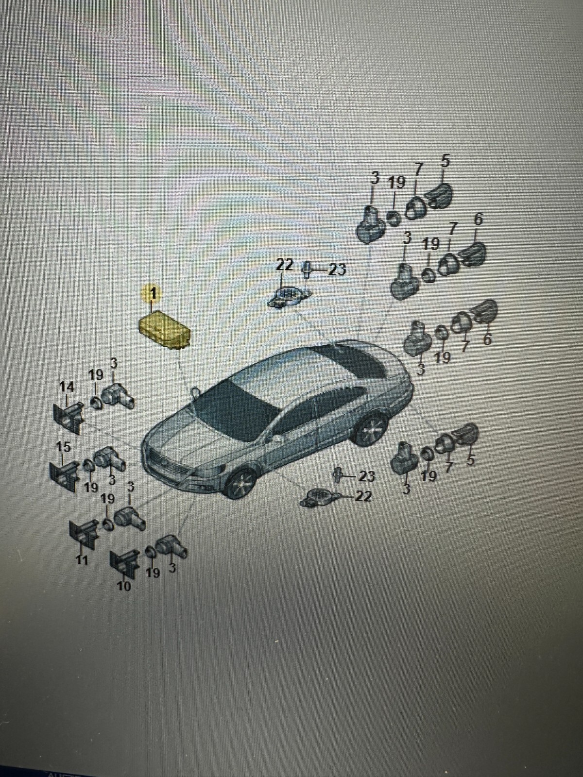 VW PASSAT CC STEUERGERÄT FÜR EINPARKHILFE 3AE919475 ORIG.VW TEIL - Obrázek 5