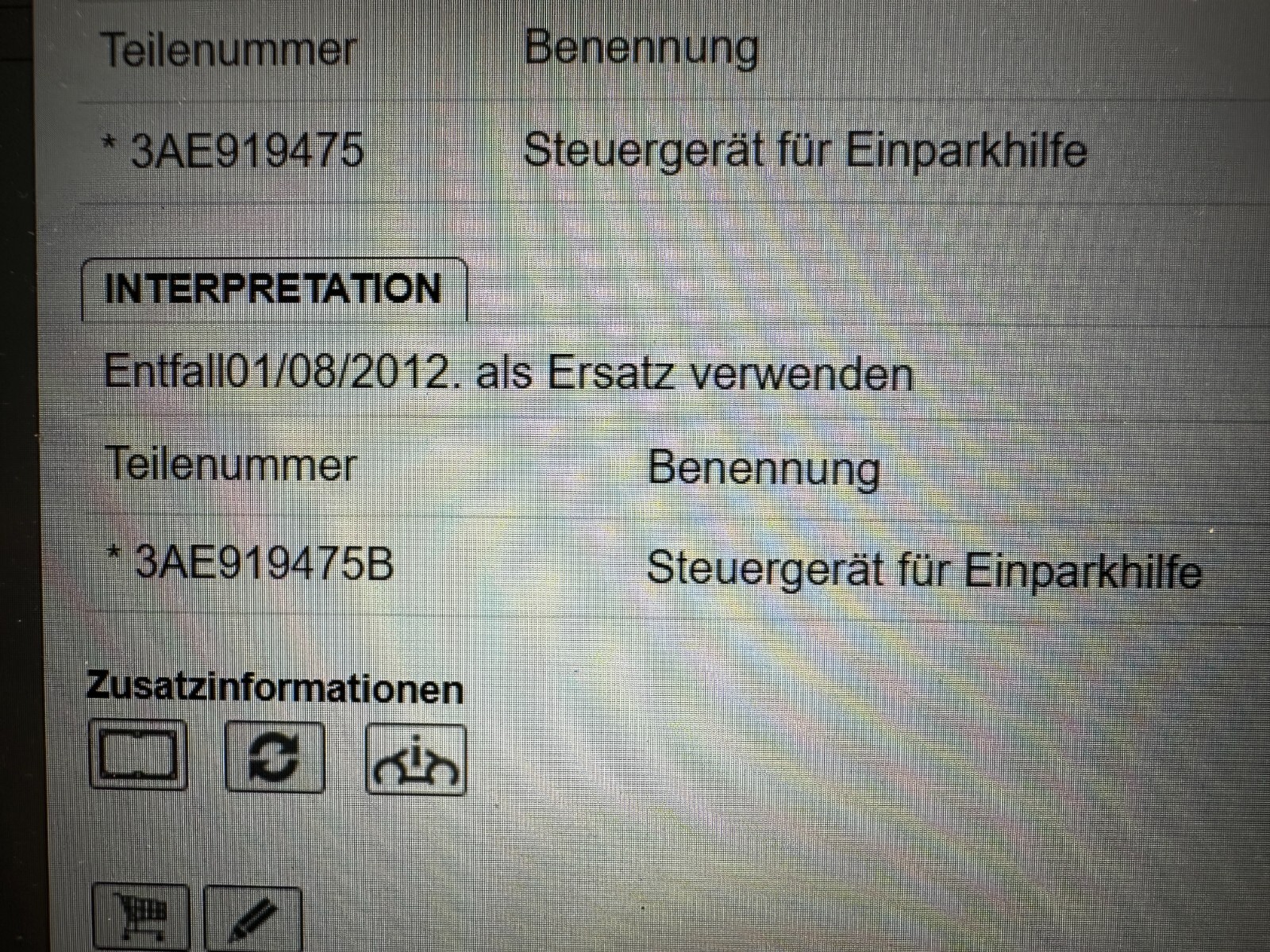 VW PASSAT CC STEUERGERÄT FÜR EINPARKHILFE 3AE919475 ORIG.VW TEIL - Obrázek 7