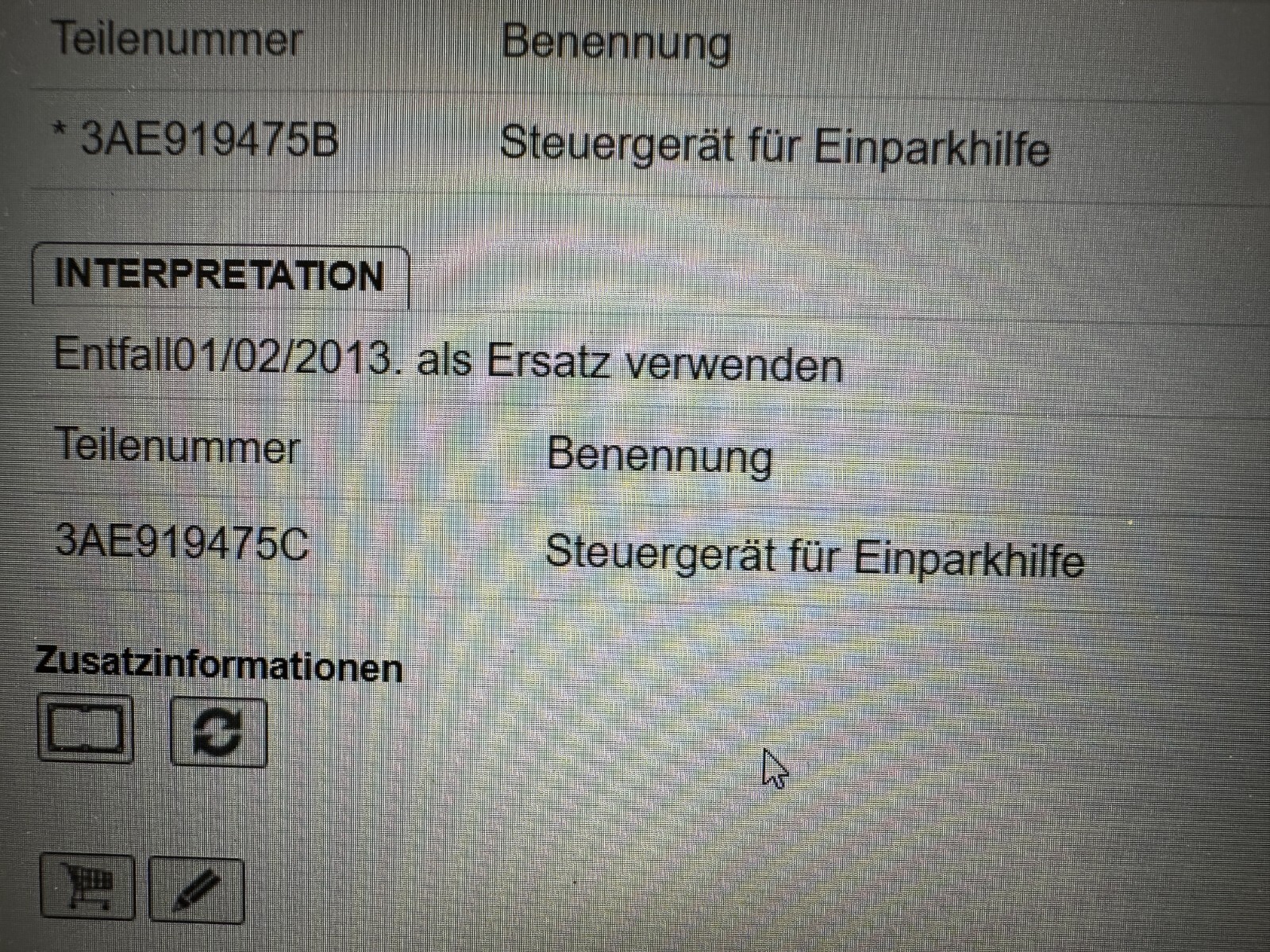 VW PASSAT CC STEUERGERÄT FÜR EINPARKHILFE 3AE919475 ORIG.VW TEIL - Obrázek 8