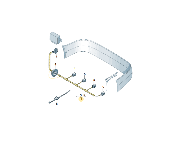 VW POLO LEITUNGSSATZ FÜR STOSSFÄNGER HINTEN 6R0971065 + PDC SENZOREN 3C0919275S - Obrázek 3