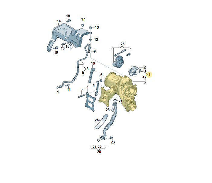 VW ŠKODA AUDI SEAT TURBOLADER 2.0 TFSI ABGASTURBOLADER 06Q145702C ORIG. FAST NEU - Obrázek 6