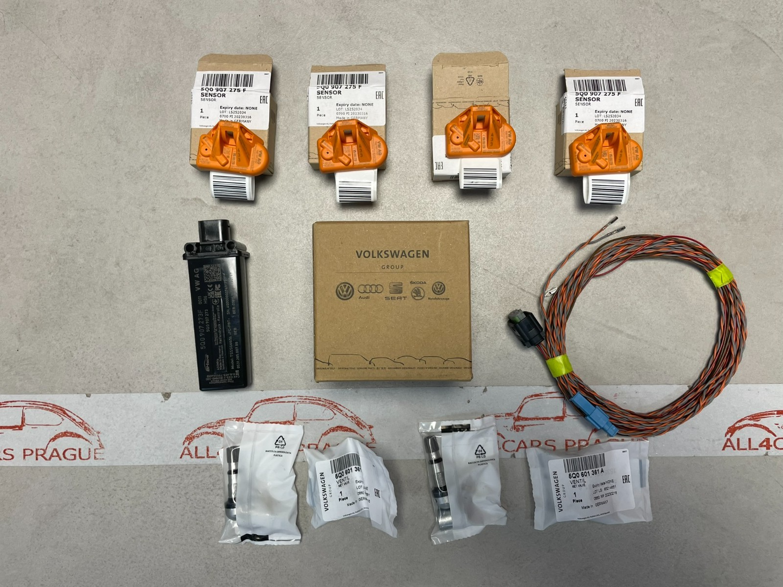 VW ŠKODA ORIG. RETROFIT RDKS SENZOR STEUERGERÄT VERLEGUNG 5Q0907275F 5Q0907273F