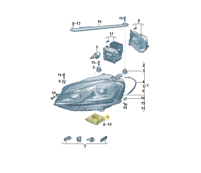 VW ŠKODA SEAT LED SCHEINWERFER LEISTUNGS MODUL 7P5941591AJ ORIG. VW AG TEIL ! - Obrázek 3