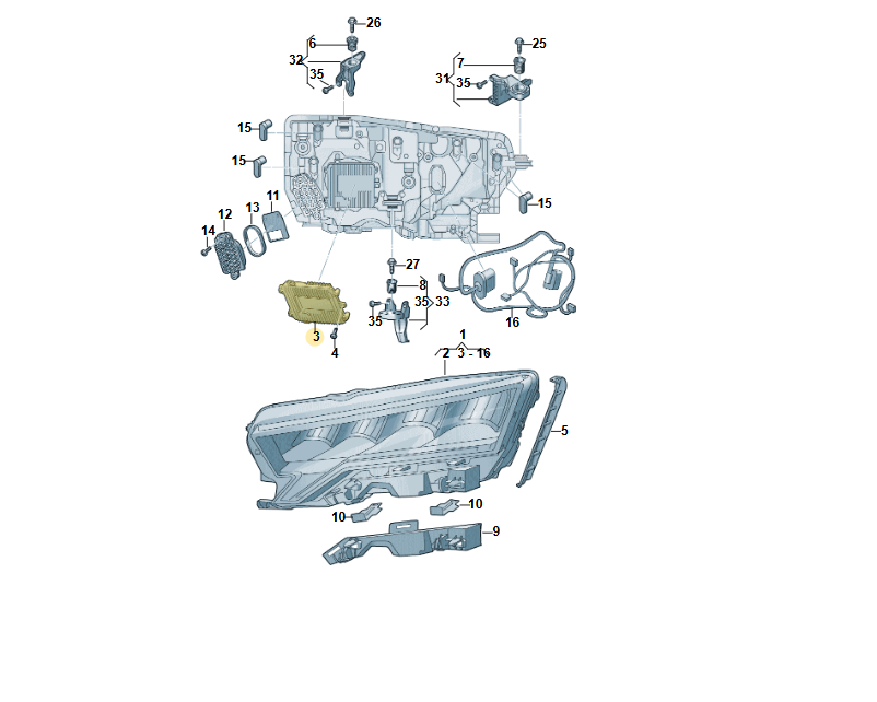 VW ŠKODA SEAT SCHEINWERFER LED STEUERGERÄT FÜR IQ LIGHT 992941571AH Test Car - Obrázek 4