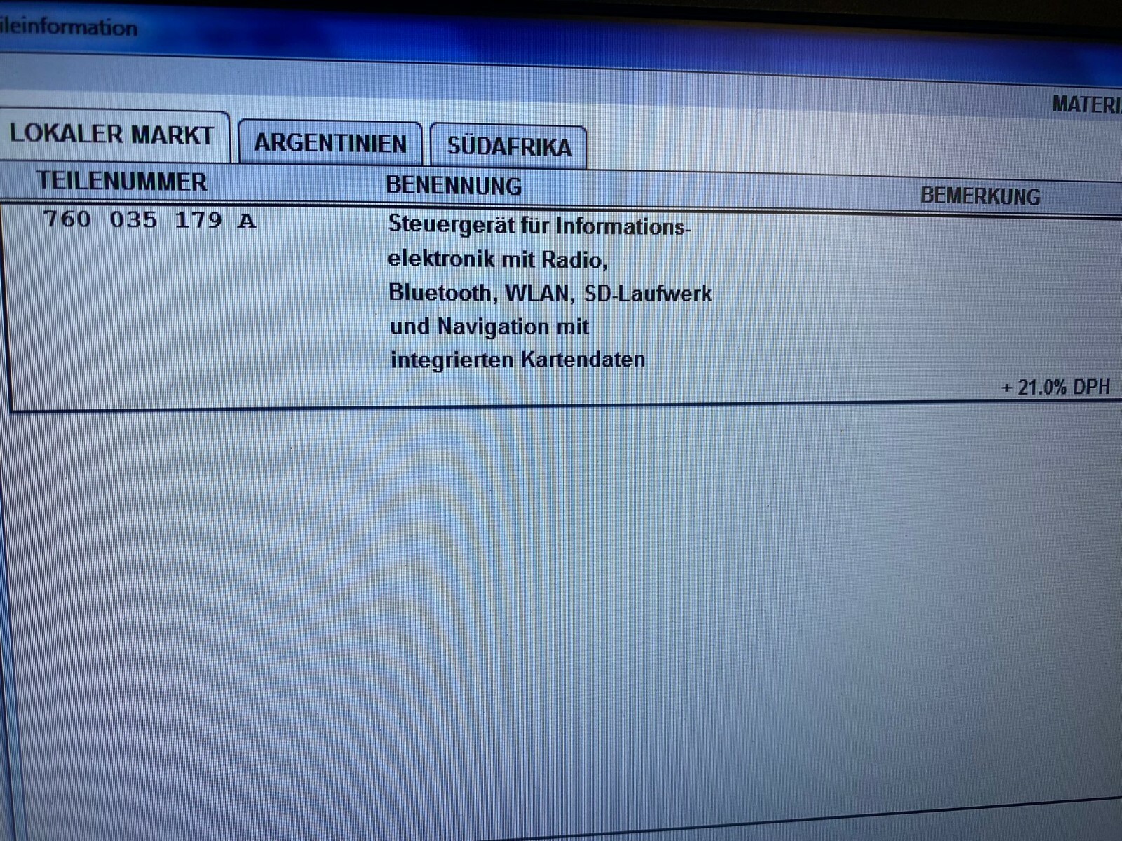 VW TOUAREG 3 STEUERGERÄT INFORMATIONSLEKTRONIK NAVI CC HIGH2+ ROW 760035179 - Obrázek 5