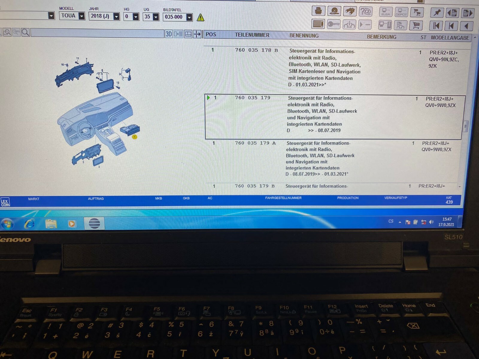 VW TOUAREG 3 STEUERGERÄT INFORMATIONSLEKTRONIK NAVI CC HIGH2+ ROW 760035179 - Obrázek 9