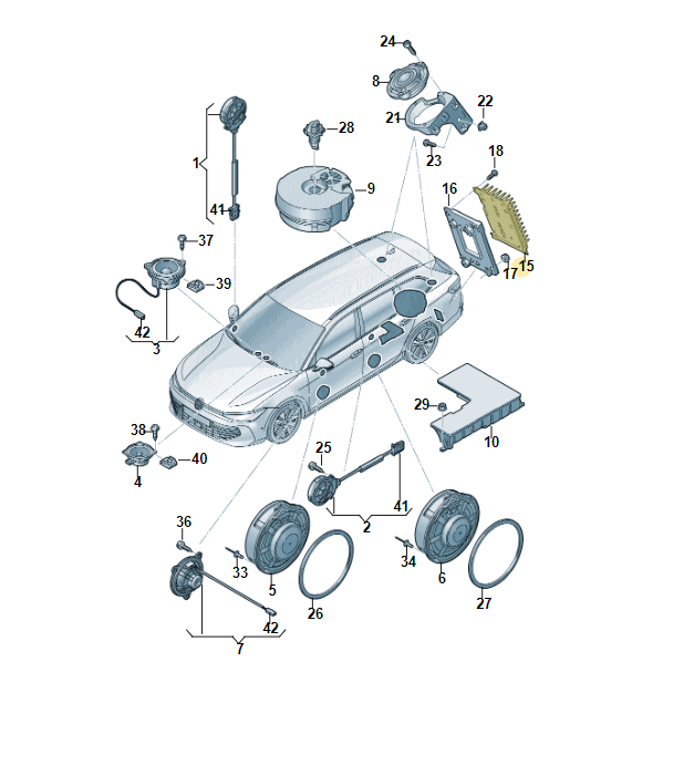 3G0035466J VW ŠKODA AUDIO VERSTÄRKER AUDIO AMPLIFIER 3G0035466J ORIG.NEU TEIL ! - Obrázek 4