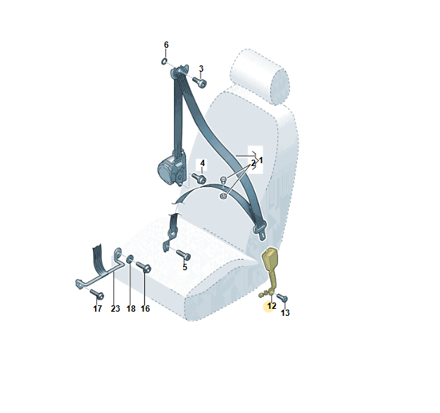 5F0857756 SEAT LEON GURTSCHLOSS VORNE RECHTS 5F0857756 5F0857756YLZ ORIG.NEU - Obrázek 5