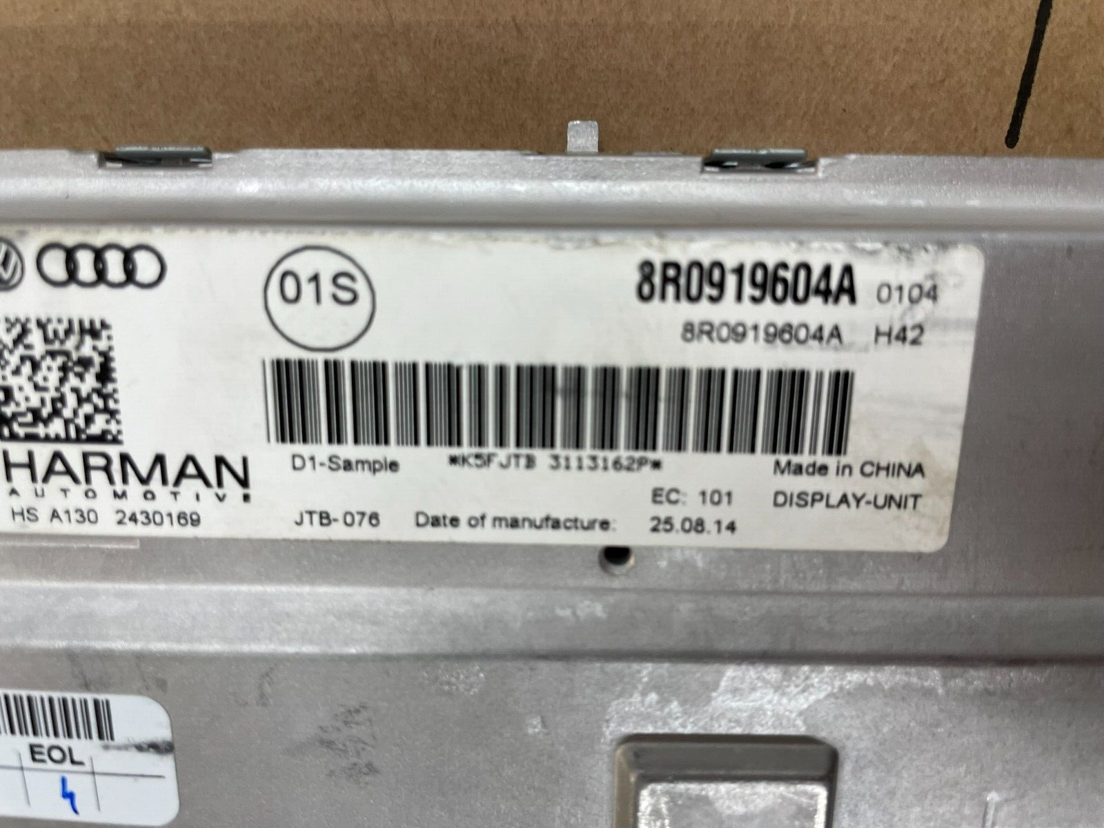 8R0919604A AUDI A4 A5 Q5 Q7 LCD NAVIGATIONSANZEIGE BILDSCHIRM 8R0919604A ORIG - Obrázek 3