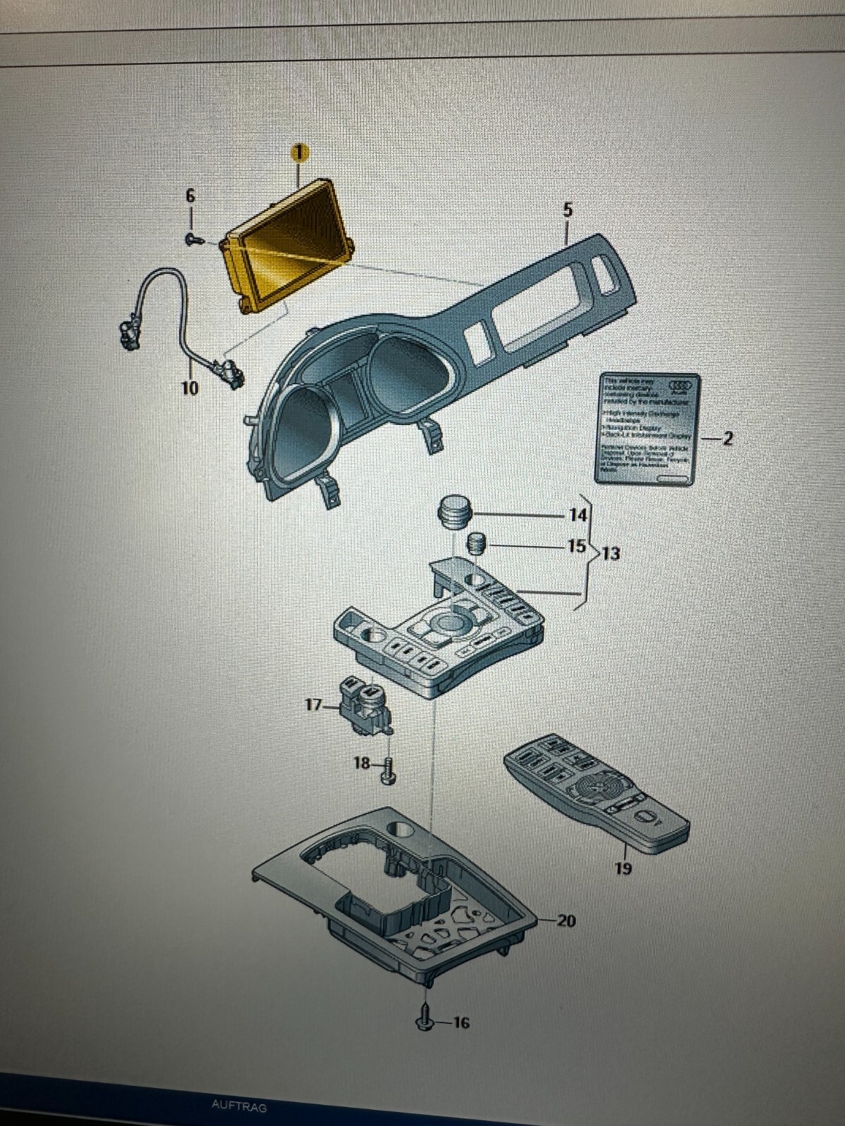8R0919604A AUDI A4 A5 Q5 Q7 LCD NAVIGATIONSANZEIGE BILDSCHIRM 8R0919604A ORIG - Obrázek 4