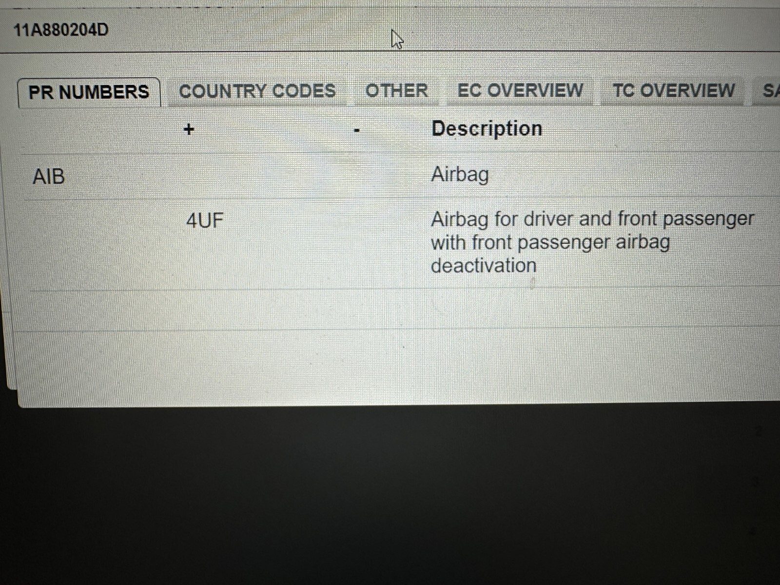 AIRBAG VOLKSWAGEN ID.4 - ID.5 ARMATURENBRETT AIRBAG DASHBOARD AIRBAG 11A880204D - Obrázek 9