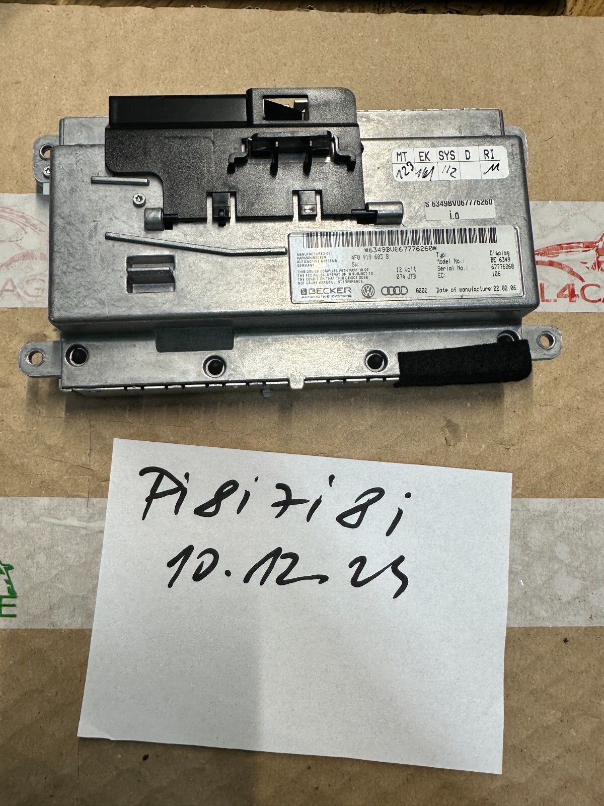 AUDI A4 NAVI NAVIGATION BILDSCHIRM MONITOR DISPLAY MMI 4F0919603B Fast Neu Test. - Obrázek 16