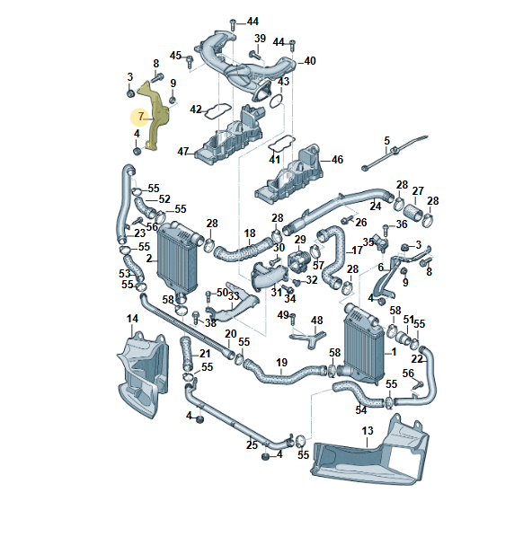 AUDI A6 3.0 TDI HALTER LADELUFTKÜHLER VORNE RECHTS 4F0145814G ORIGINAL AUDI TEIL - Obrázek 4