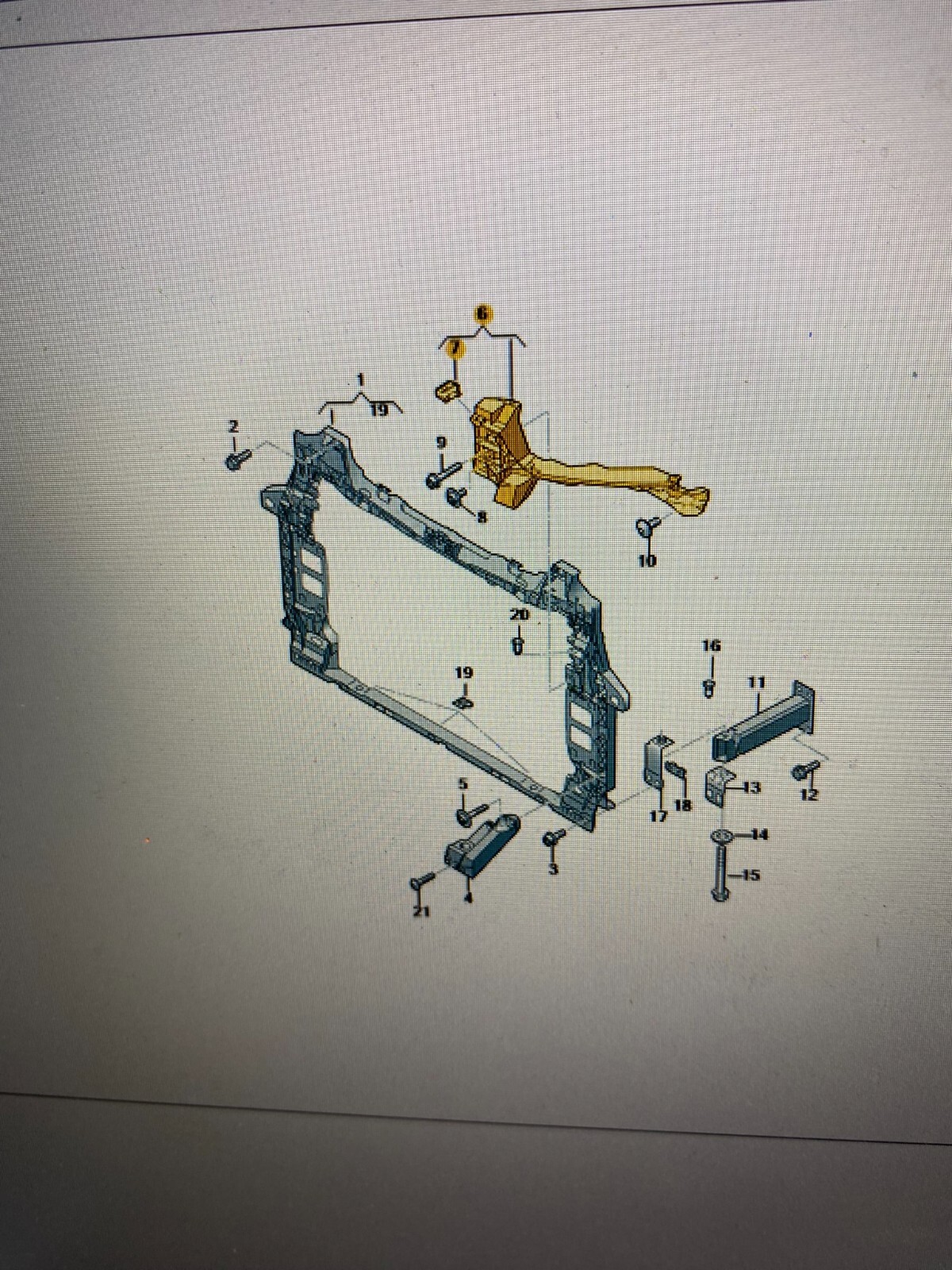 AUDI Q7 4M SCHEINWERFER HALTER R. CARSH SENZOR 4M0805608 4M0959651 4M0971677 NEU - Obrázek 5