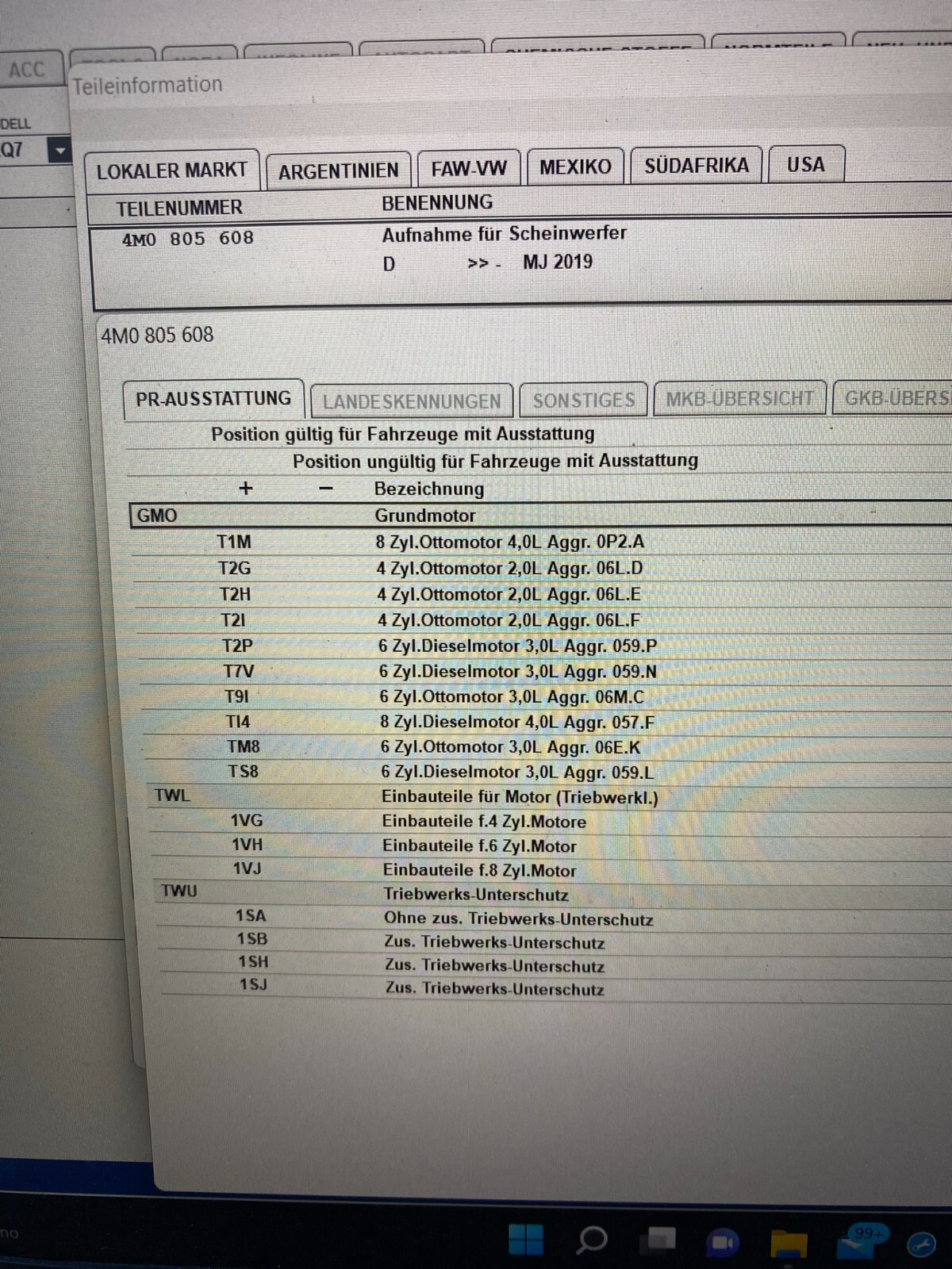AUDI Q7 4M SCHEINWERFER HALTER R. CARSH SENZOR 4M0805608 4M0959651 4M0971677 NEU - Obrázek 7