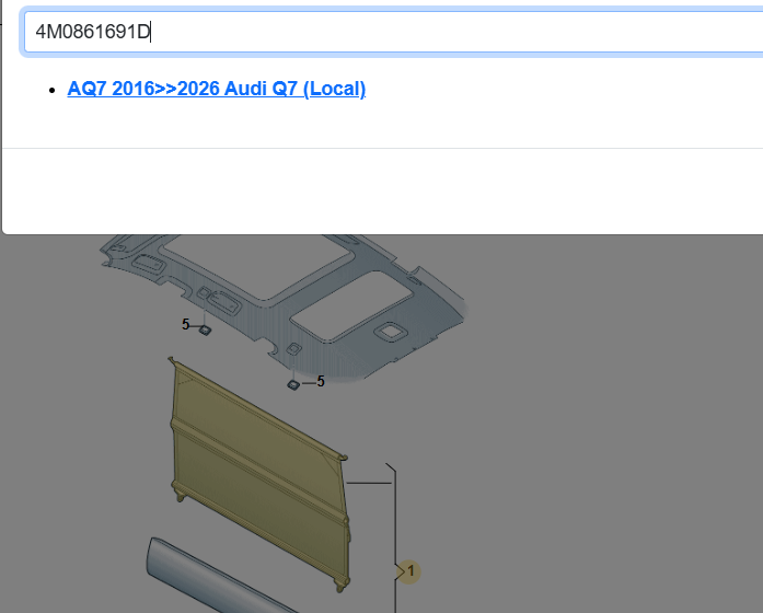 AUDI Q7 4M TRENNNETZ NETZTRENNWAND KOFFERRAUMNETZ 4M0861691D ORIGINAL NEU! - Obrázek 3