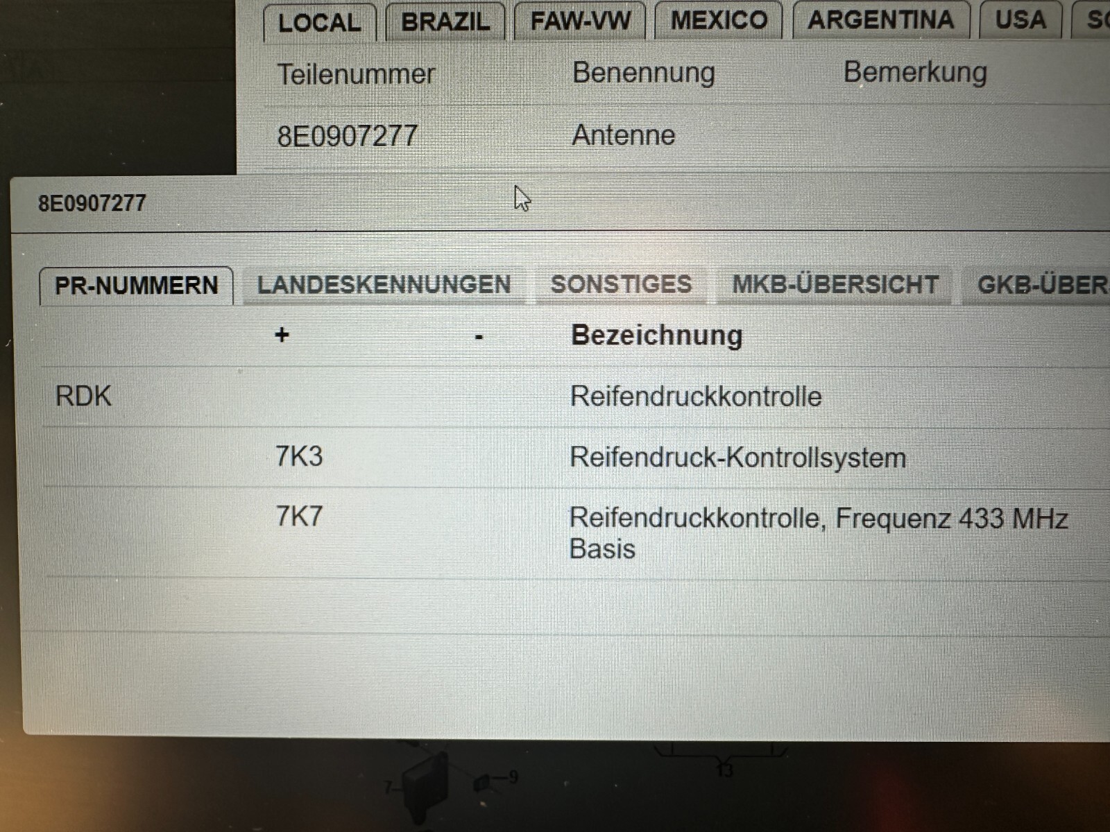 AUDI VW BENTLEY ANTENNE SENZOR REIFENDRUCKKONTROLLE 8E0907277 Orig. Teil - Obrázek 6