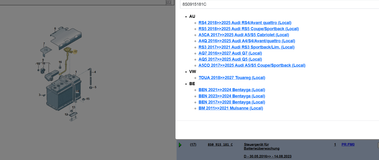 AUDI VW BENTLEY STEUERGERÄT FÜR BATTERIEÜBERWACHUNG KABEL 8S0915181C ORIG.NEU - Obrázek 5