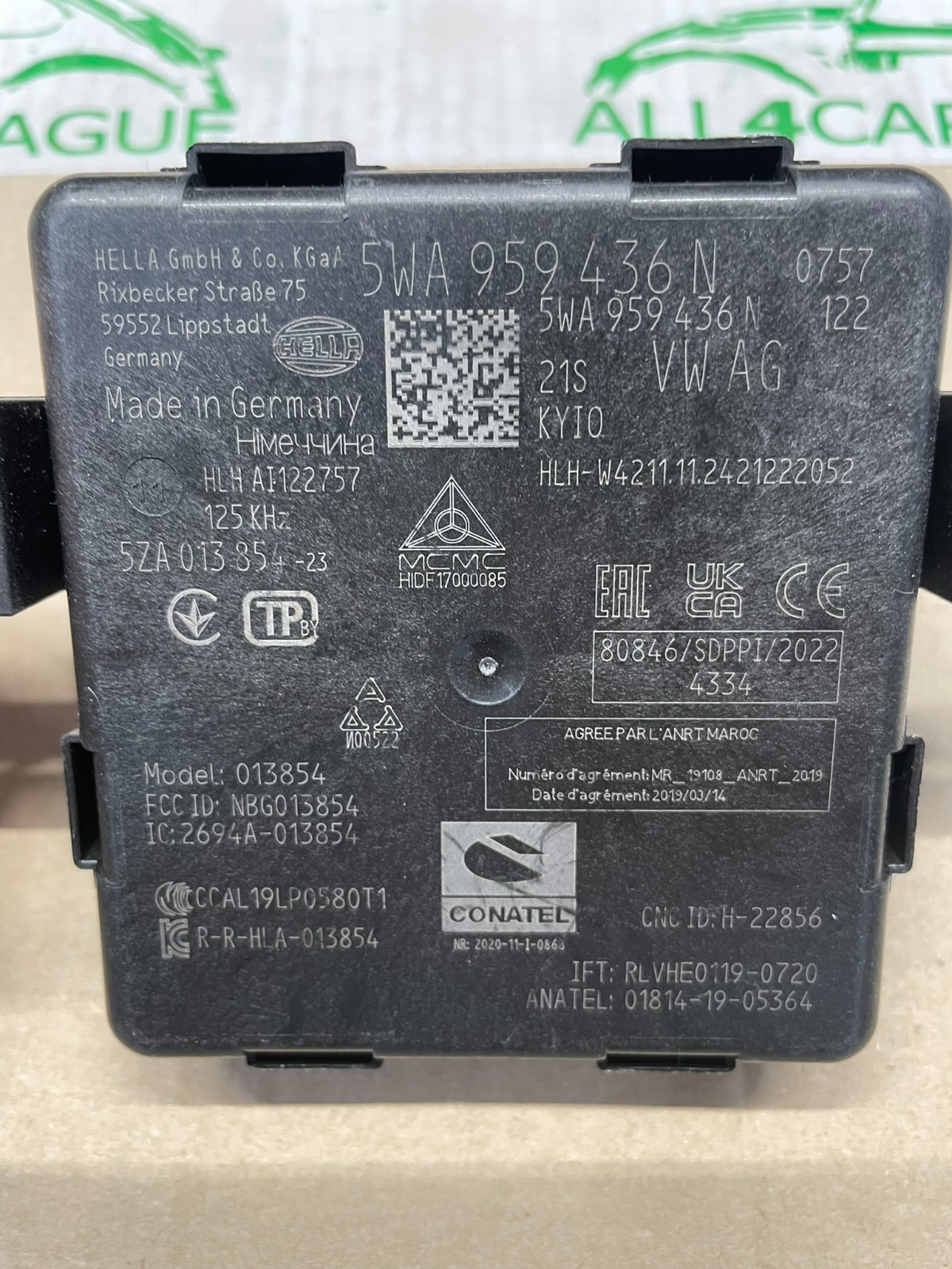 AUDI VW ŠKODA SEAT STEUERGERÄT ZUGANG UND STARTBERECHTIGUNG 5WA959436N TEST CAR