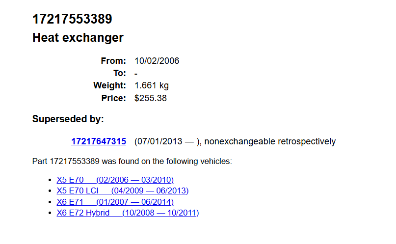 BMW X5 E70(LCI) X6 E71 E72 WARMETAUSCHER 17217553389-04 - 17217647315 TEST CAR - Obrázek 4