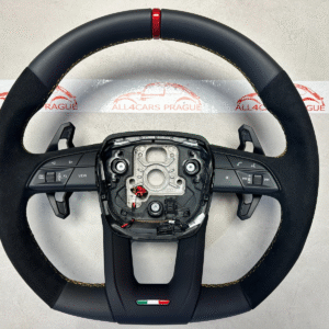 LAMBORGHINI URUS SPORT LENKRAD ALCANTARA ABGEFLACHT GELOCHT GELB NAHT BEHEIZT