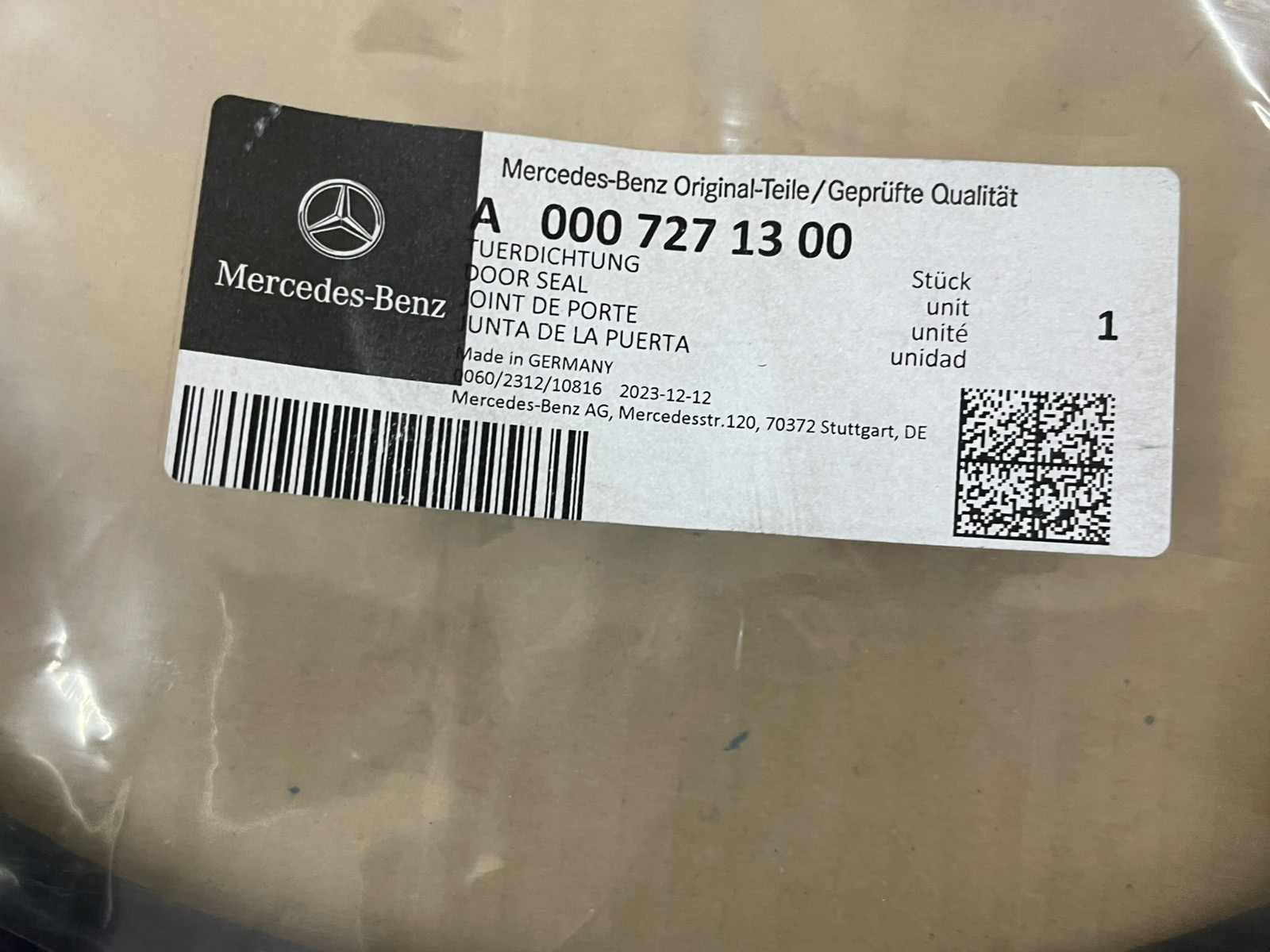 Mercedes-Benz Türdichtung Dichtung Door Sealing A0007271300 Orig.Neu Teil - Obrázek 3