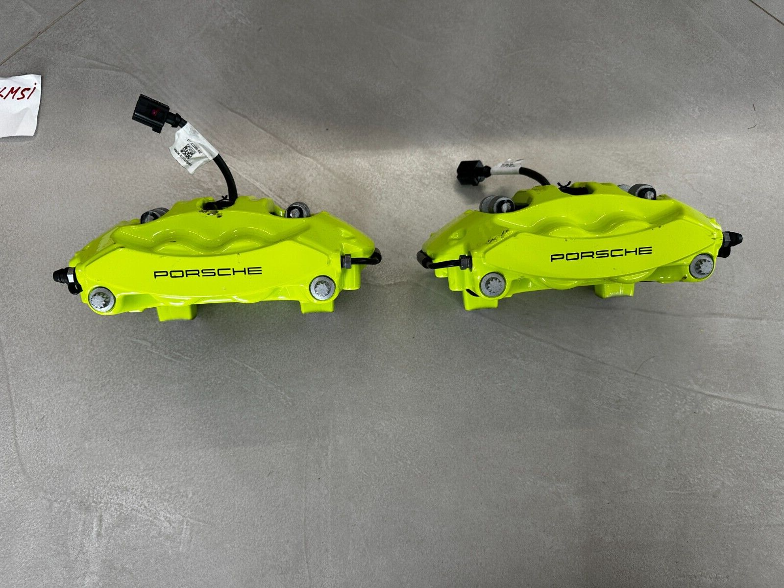 PORSCHE BRAKE CALIPERS GREEN REAR SET L+R COMPLETE 9Y0615403DE+9Y0615404DE NEW !