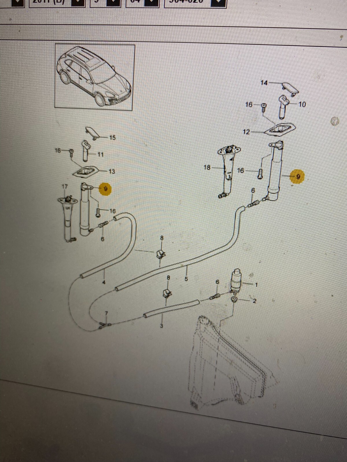 PORSCHE CAYENNE 9Y 958 SCHEINWERFERWASCHANLAGE SPRITZ DÜSE 95862818000-7P5955978 - Obrázek 14