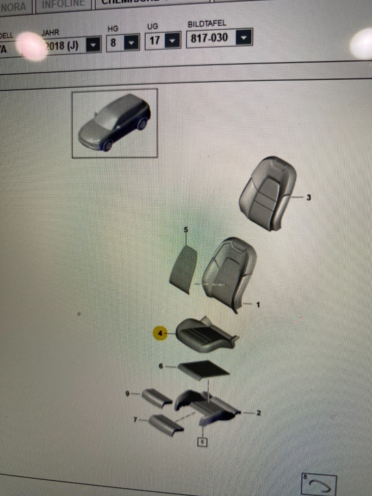 PORSCHE CAYENNE SITZBEZUG LEDER BORDEAUXROT GELOCHT KOMFORTSITZ 9Y0881406AM 0G6 - Obrázek 16