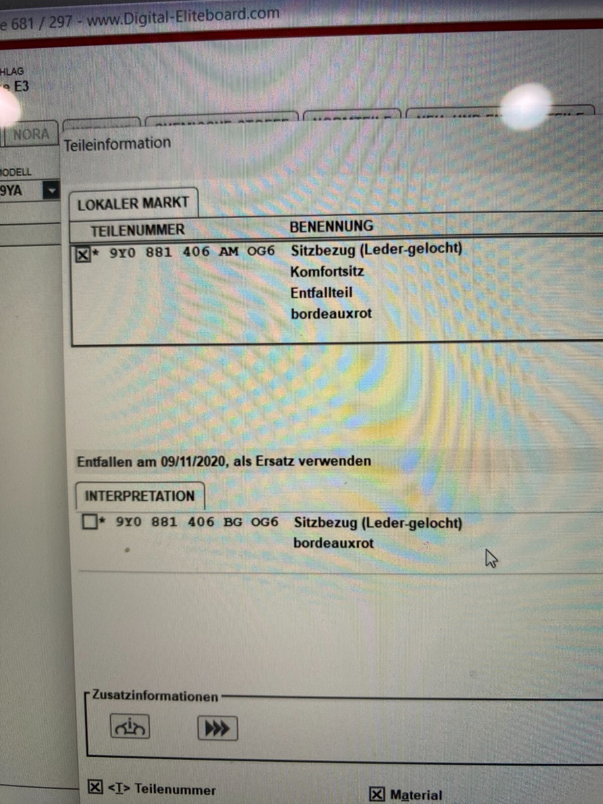 PORSCHE CAYENNE SITZBEZUG LEDER BORDEAUXROT GELOCHT KOMFORTSITZ 9Y0881406AM 0G6 - Obrázek 17