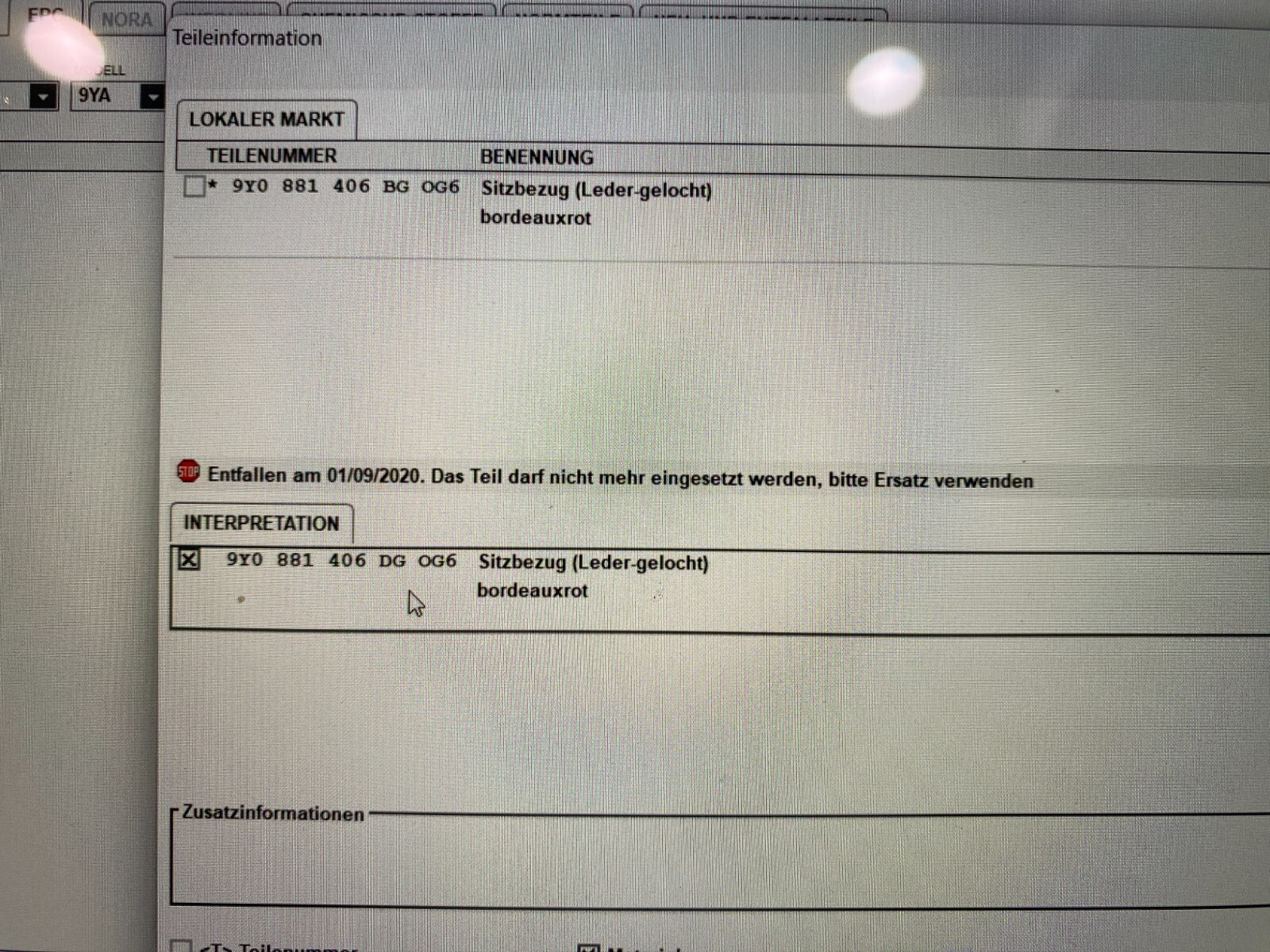 PORSCHE CAYENNE SITZBEZUG LEDER BORDEAUXROT GELOCHT KOMFORTSITZ 9Y0881406AM 0G6 - Obrázek 18