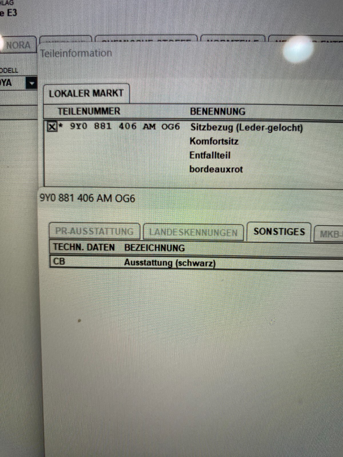 PORSCHE CAYENNE SITZBEZUG LEDER BORDEAUXROT GELOCHT KOMFORTSITZ 9Y0881406AM 0G6 - Obrázek 19