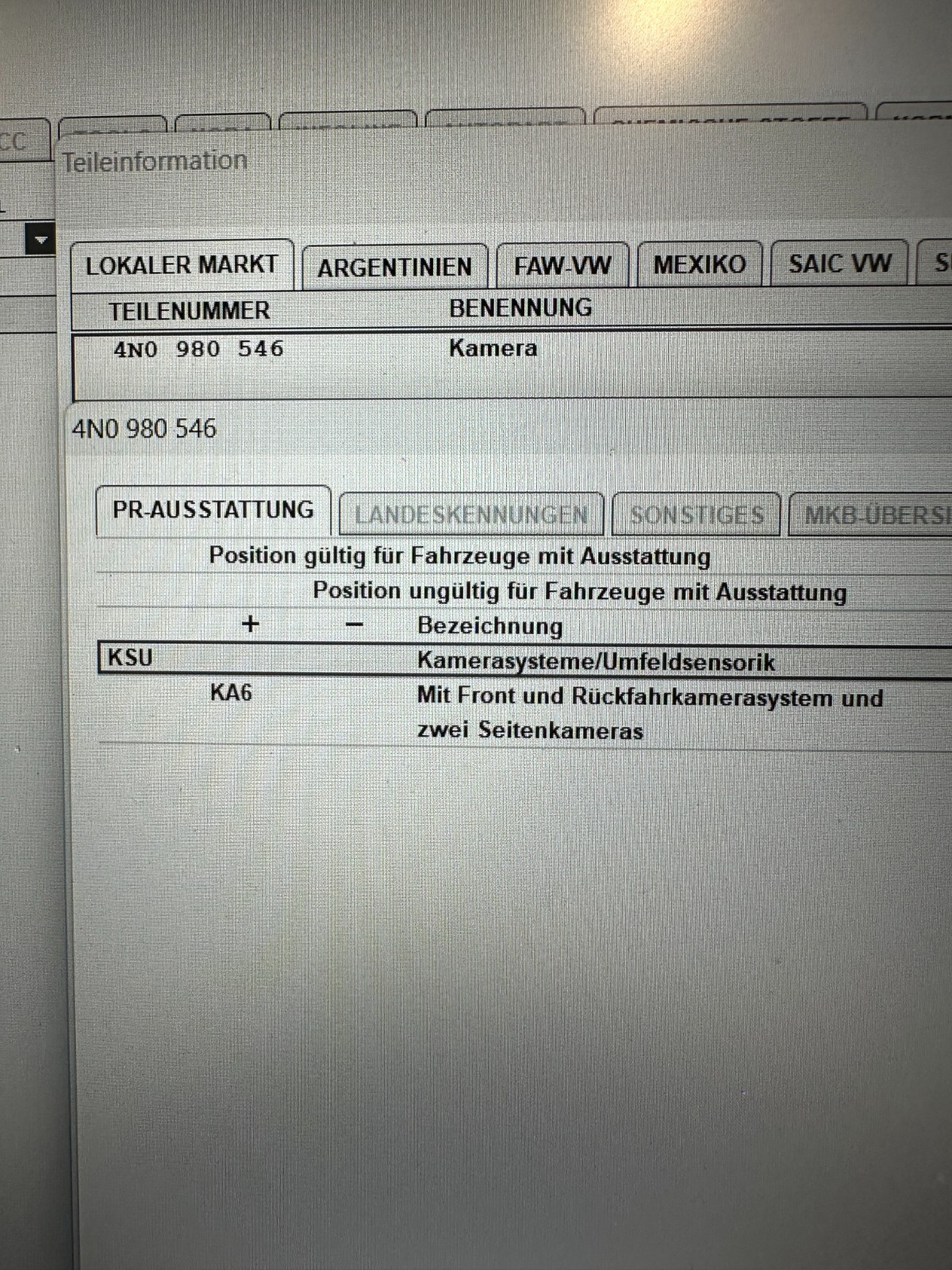 PORSCHE KAMERA 95898054600 - 4N0980546 SURROUND VIEW CAMERA NEU ORIGINAL TEIL - Obrázek 13