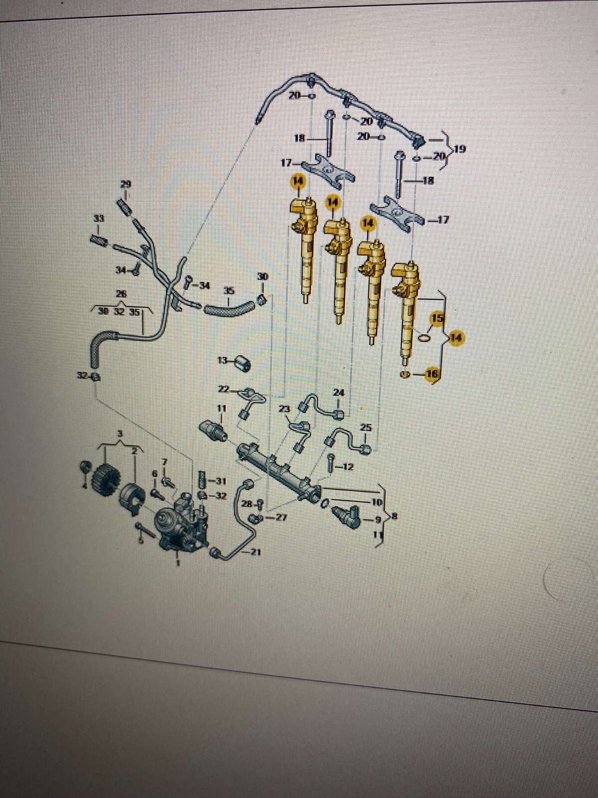 SEAT TARRACO EINSPRITZDÜSE INJEKTOR 2,0LTR. DIESEL 05L130277M ORIGINAL NEU!!! - Obrázek 8