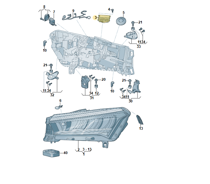 SKODA ENYAQ 2023-- LED-LEUCHTE STEUERGERÄT 992941591CG ORIG.NEU - Obrázek 4