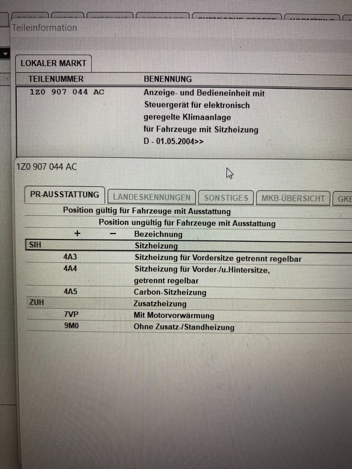 SKODA OCTAVIA II HEIZUNGSREGULIERUNG KLIMA BEDIENTEIL SITZHEIZUNG 1Z0907044AC - Obrázek 12
