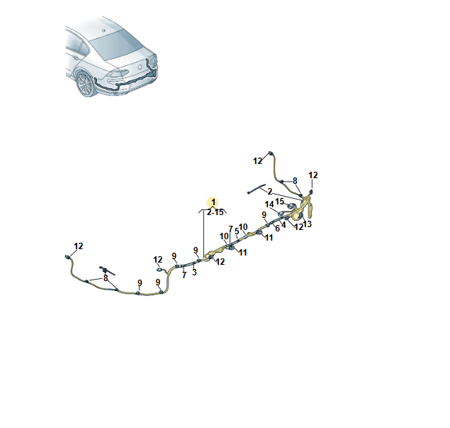 SKODA SUPERB III PDC LEITUNGSSATZ FÜR STOSSFÄNGER HINTEN 3V9971104D ORIG.NEU!! - Obrázek 4
