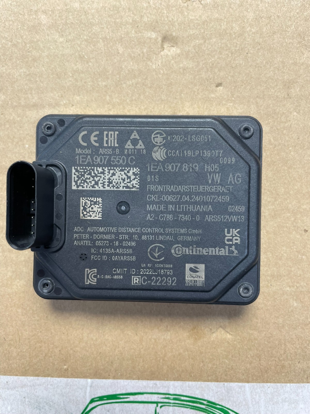 ŠKODA VW RADARSENSOR ACC FRONTRADAR 1EA907550C TEST CAR DEMONT FAST NEU ORIGINAL - Obrázek 7