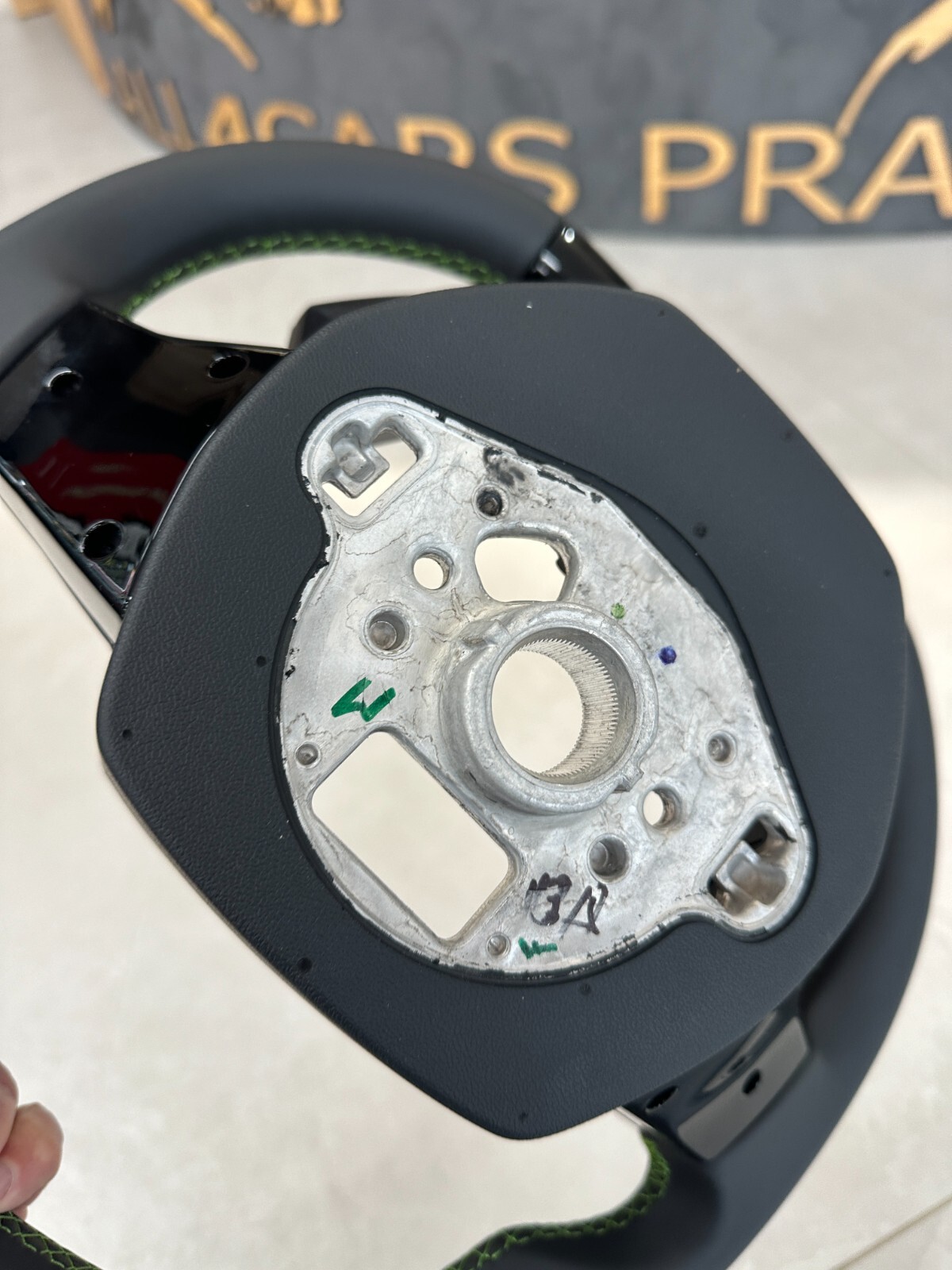 STEERING WHEEL LAMBORGHINI HURACAN STO SPORT LEDER LENKRAD GRÜNE STREIFEN NÄHT - Obrázek 12