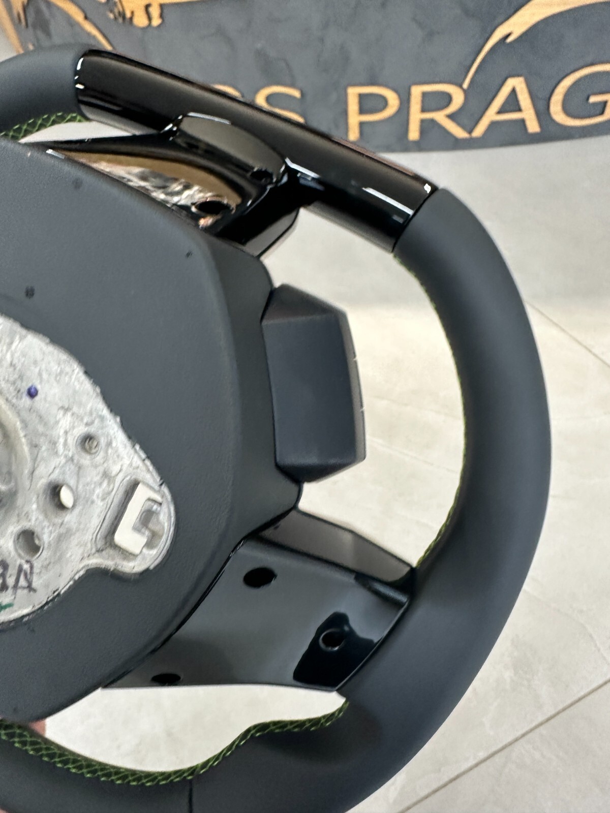 STEERING WHEEL LAMBORGHINI HURACAN STO SPORT LEDER LENKRAD GRÜNE STREIFEN NÄHT - Obrázek 13