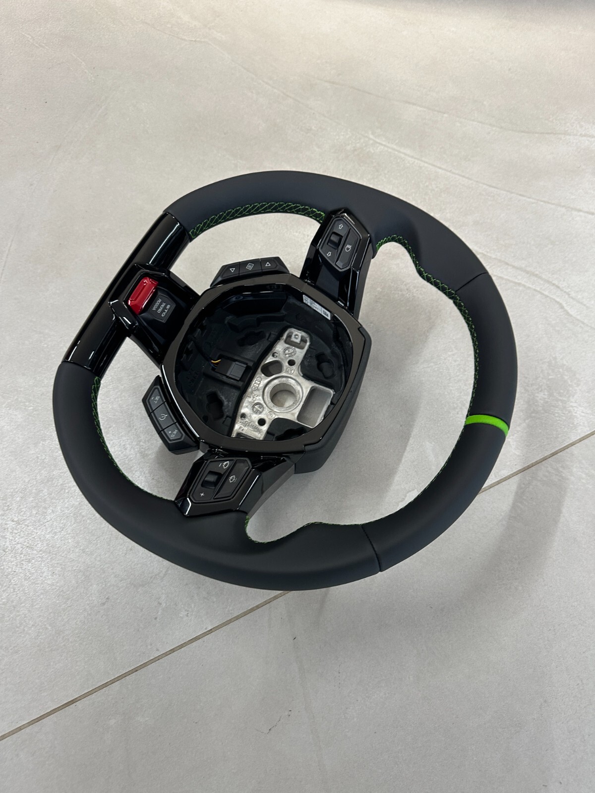 STEERING WHEEL LAMBORGHINI HURACAN STO SPORT LEDER LENKRAD GRÜNE STREIFEN NÄHT - Obrázek 17